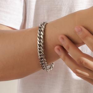 Vnox — Bracelets en titane et acier inoxydable pour hommes et femmes, bijoux dont la chaîne est à maillons cubain, unisexe et du style Hip Hop, cadeaux simples - Product Image 6