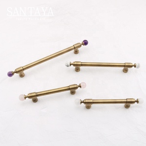 Santaya Antique Brushed Brass Handles Kitchen <strong>Cabinet</strong> Pulls Bedroom Wardrobe Drawer <strong>Knobs</strong> and <strong>Crystal</strong> Furniture Handle - Product Image 4