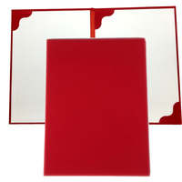 Porta Diplomas de Cuero Rojo de Lujo de Doble Cara con Logotipo Personalizado, Carpeta de Documentos A4