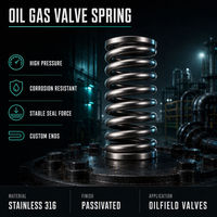 Ressort de compression pour vanne pétrolière et gazière en acier inoxydable 316 passivé haute pression