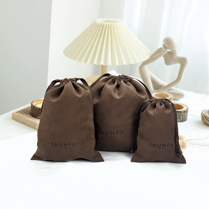 Bolsas de joyería de embalaje de almacenamiento de regalo grande personalizadas de lujo bolsa de cordón de terciopelo de polvo de gamuza personalizada con logotipo - Product Image 3