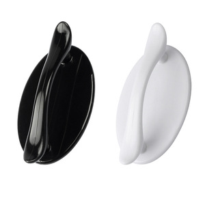 Yingya Cabinet Door Handle Oval Adhesive ABS Minimalist White Black Drawer <b>Wardrobe</b> Handle Easy Installation - Product Image 4
