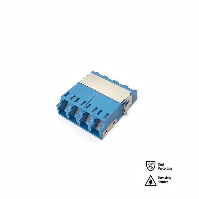 Kexint Data Center LC Quad with Dust Cap High-Density SM LC Fiber Optical Adapter with Inner Shutter