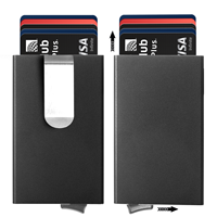 Dompet Kartu Pop Up dengan Penjepit Uang, Pengaman Kartu Kredit, Bahan Aluminium Alloy, Harga Pabrik