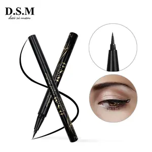 Fard à paupières crémeux personnalisé Double extrémité paillettes Bronze mince plusieurs couleurs durent longtemps liquide crayon Eyeliner noir étanche