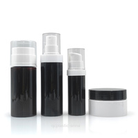 Cutstom 50ml 100ml 150ml bouteilles cosmétiques en plastique noir vide givré pour les soins de la peau récipient cosmétique emballage d'huile essentielle