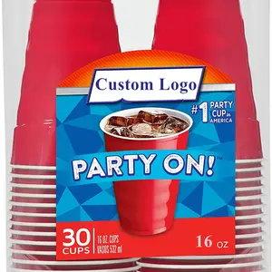 Hot Sales Custom Pack Creative 16OZ Red Party Disposable Cups With Ping-Pong Set