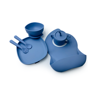 Ensemble de vaisselle en silicone pour bébé, pour enfants de 1 à 4 ans, sans BPA, motif floral, en forme de gourde, vaisselle multifonctionnelle avec poignée, 100 pièces