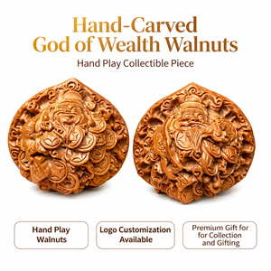 Wenwan Walnoot Fabriek Direct Handgesneden God <span class=keywords><strong>van</strong></span> <span class=keywords><strong>de</strong></span> Rijkdom Walnoot Groothandel Chinese Collectible Bureaudecoratie Cadeau - Product Image 1