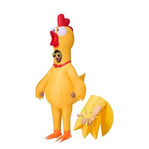 Divertido Disfraz Inflable de Pollo Gritón para Halloween, Traje de Cuerpo Completo para Adultos, Cosplay, Fiesta, Unisex, Poliéster, Fácil de Instalar - Product Image 2