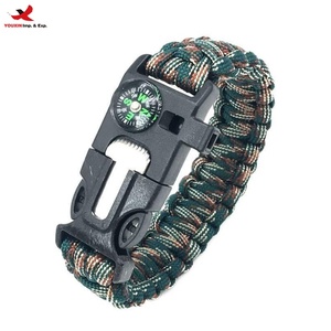 Kit de survie pour le camping en plein air, bracelet en paracorde imperméable, boussole, sifflet, outils multifonctions, commande en gros RTS, assortiment mixte - Product Image 1