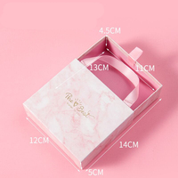 Boîte à tiroirs en marbre rose pour l'emballage du chocolat, boîte cadeau en papier de trois tailles pour chocolats