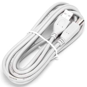 Cable de datos USB 2.0 AM/BM de 3 m, color gris, para impresoras; permite una conexión rápida y una transferencia de datos eficiente. - Product Image 1