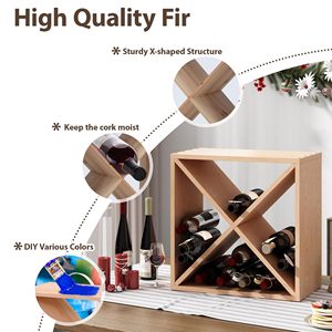 Estante de vino Modular hecho a mano fácil montaje respetuoso con el medio ambiente almacenamiento de madera soporte para botella de vino estante de exhibición para Bar en casa - Product Image 1