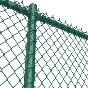 شبكة سلكية ماسية رخيصة لمساحة 5 أقدام لملاعب كرة القدم ملونة باللون الأخضر لفات سياج ربط بسلاسل