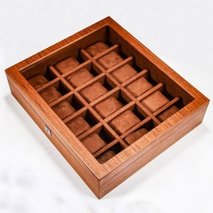 Boîte de rangement pour montres en bois classique, anti-poussière, avec couvercle transparent et coussinets doux, 5/6/8/10/12/18 compartiments - Product Image 6