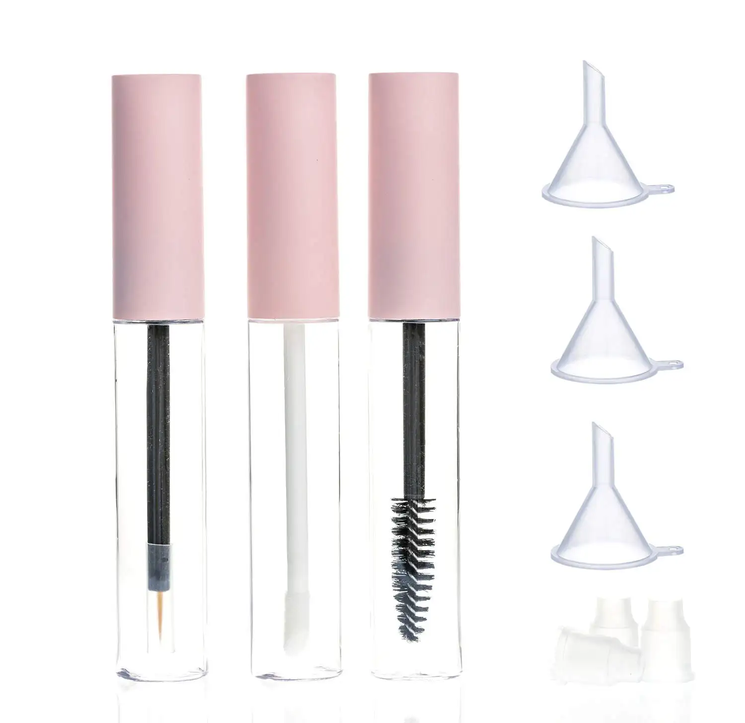 10ml 빈 명확한 분홍색 뚜껑 솔 도포구, 명확한 lipgloss 관을 가진 플라스틱 마스카라 관