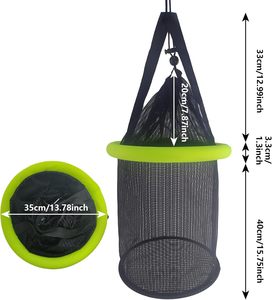 <span class=keywords><strong>Panier</strong></span> flottant pour poissons 5GAL/10GAL en maille enduite, pliable, pour le stockage d'appâts vivants pour la pêche au bar et à la truite, kayak et pêche sur glace (B05) - Product Image 4