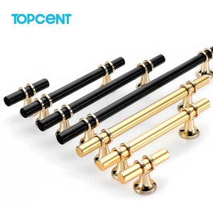 Tay Nắm Đồ Nội Thất Màu Vàng TOPCENT Tay Nắm Lỗ Đơn Kết Hợp Màu Đen 320Mm Tay Nắm Tủ Kiểu Bắc Âu Hiện Đại Cho Nhà Bếp - Product Image 1
