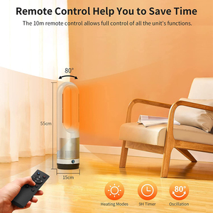 Ventilateur tour sans pales intelligent TUYA WIFI pour la maison, avec fonctions de refroidissement et de chauffage, 80 cm, fabriqué en Chine. Rotation automatique à 80 degrés - Product Image 5