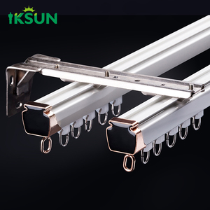 Iksun ราวผ้าม่านอลูมิเนียมทนทานรางคู่พร้อมอุปกรณ์เสริมโลหะผสม - Product Image 1