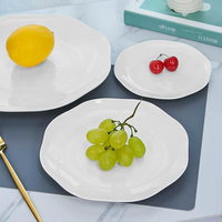 Assiettes de table en céramique blanche 12 pièces en porcelaine fine OEM ODM écologiques pour restaurants et hôtels
