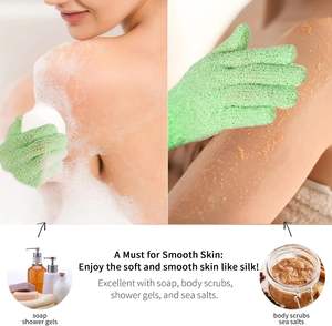 Gants de bain en nylon en gros, gants exfoliants pour la douche, éponges corporelles pour le bain et les articles de toilette - Product Image 2