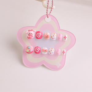 <span class=keywords><strong>Faux</strong></span> <span class=keywords><strong>ongles</strong></span> à presser Qianya <span class=keywords><strong>pour</strong></span> enfants, 12 pièces, motif dessin animé - Mignons motifs fleurs, nœuds et bonbons <span class=keywords><strong>pour</strong></span> filles de 3 à 8 ans, amovibles, réutilisables, vente en gros - Product Image 3