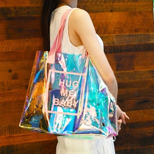 Hot Sell Female Holographic Tote Bag Transparent Handbags Beach Bag Laser Clear for PVC Custom Logo AY Brand Customizable Size