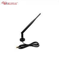 Antenne magnétique 2,4 GHz 5 dBi avec connecteur SMA mâle pour routeur WiFi, couverture du signal, montage omnidirectionnel sur bureau