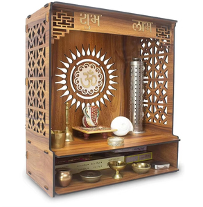<span class=keywords><strong>Tempio</strong></span> in Legno per Casa con Porta, Mandir Pooja in MDF, Mandir da Terra con Cassetto per Casa, Ufficio, Fai da Te - Product Image 5