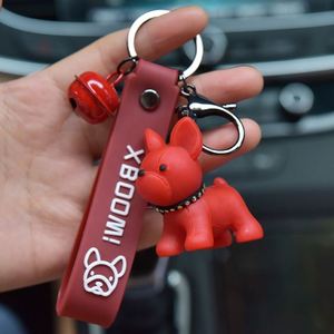 Classic French Punk Bulldog Keychain Men Car <b>Key</b> <b>Ring</b> <b>Key</b> Chain PU Leather Dog Keychains for Women Bag Charm Trinket - Product Image 4