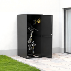 Caja de Almacenamiento para <span class=keywords><strong>Bicicletas</strong></span> de Exterior, Acero Galvanizado, Cobertizo para <span class=keywords><strong>Bicicletas</strong></span> Resistente, Casillero Vertical para <span class=keywords><strong>Bicicletas</strong></span>, <span class=keywords><strong>Garaje</strong></span> Seguro para <span class=keywords><strong>Bicicletas</strong></span>, <span class=keywords><strong>Armario</strong></span> de Acero para Exterior - Product Image 4