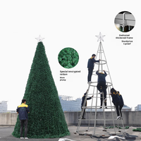 Grand arbre de Noël personnalisé en fibre optique de haute qualité avec base autoportante, 1,5-12 m, décoration de Noël extérieure avec kit d'éclairage LED