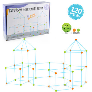 BTJ 120 pièces enfants Fort Kit de construction tente 3d épissage jouet château Den Construction Fort Tunnel tente bricolage intérieur jeu château enfants - Product Image 6