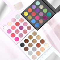 Palette de fards à paupières personnalisée 16 couleurs, marque privée, fini mat, scintillant, multichrome, longue tenue, végane