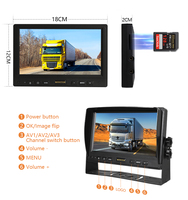 Monitor de Coche Inalámbrico AHD ZYX de 7 Pulgadas con Pantalla Dividida de 2/4 Canales, Monitor de Reposacabezas con Cámara de Reversa