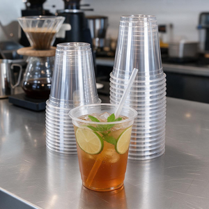 Vaso de Plástico Desechable de 16 oz, Certificado como Reciclable, Libre de BPA, Apto para Alimentos, para Bebidas Frías, Café Helado, Empaque para Llevar - Product Image 1