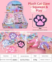 Ensemble de jouets anti-stress Taba Squishy Patte de chat, en forme de sandwich et de biscuit, extensibles, souples, collants, unisexe, à partir de 14 ans