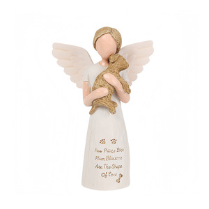 Statue décorative en résine Uionen Ange, tenant un chat et un chien, souvenir commémoratif pour animaux de compagnie, cadeau de condoléances pour la perte d'un animal, décoration de bureau à domicile - Product Image 3