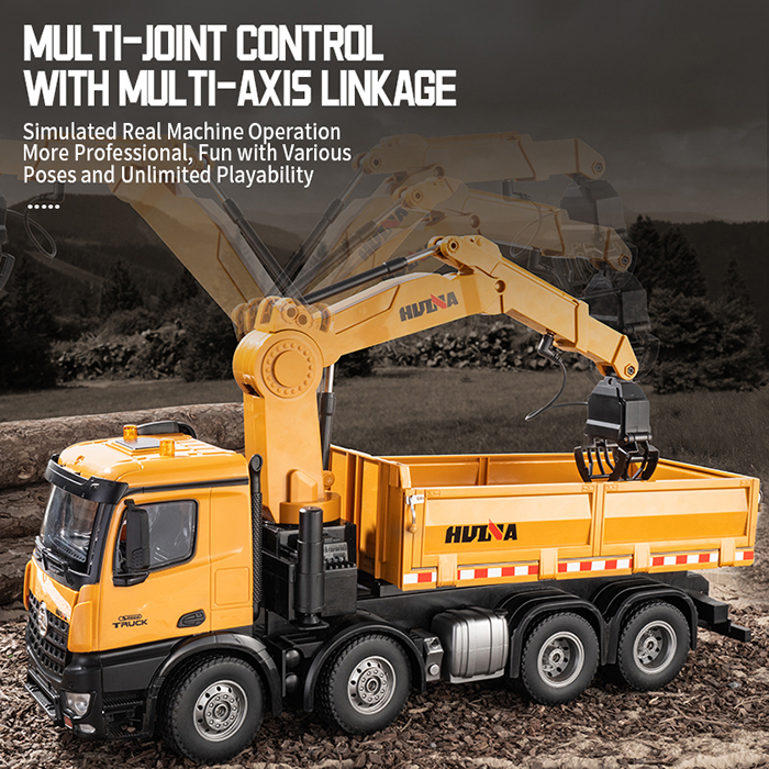 1/14サイズ　折り曲げクレーントラックラジコンHUINA　1538 HUINA 1538 RC 1/14 Timber Grab Truck Dumper Toy RTR 2.4G