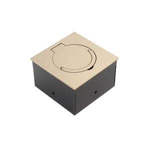 Minimalist Round Floor Outlet Box <b>with</b> Stainless Steel Lid <b>with</b> Handle and Single <b>Socket</b> Design - Product Image 2