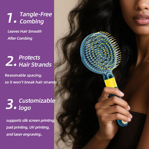 Kit de Soin Capillaire Professionnel pour Salon Brosse à Cheveux Incurvée et Aérée pour Démêlage et Séchage - Product Image 2