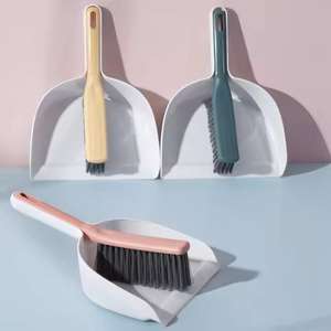 Ensemble balayette et pelle à poussière portable 2-en-1 pour le nettoyage domestique, avec poils doux en PET et en caoutchouc, écologique - Product Image 1