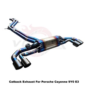 Vortex Exotic Gradient Titanium Muffler Assembly Featuring Vacuum Valve Fits Porsche Cayenne 9Y0 E3 Tuning - Product Image 2