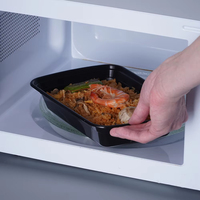 Conteneurs alimentaires en plastique réutilisables et jetables avec couvercle, compatibles micro-ondes et congélateur, vente en gros