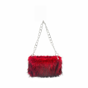 Sacs à main en fausse fourrure pour femmes hiver fourrure en peluche sous les bras sacs avec chaîne femme pochette sac à bandoulière - Product Image 5