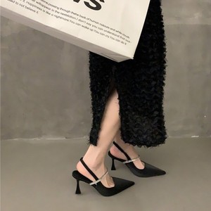 Nouvelles sandales à talons aiguilles noires en strass pour l'été 2026, élégantes, style français, pour femmes, à porter avec une robe ou au quotidien - Product Image 3