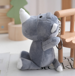 Venta Directa de Fábrica: Llavero de Peluche Creativo de <span class=keywords><strong>Rinoceronte</strong></span>, Adorable Juguete de 15cm Relleno de Algodón PP para Colgar en <span class=keywords><strong>Mochilas</strong></span> - Product Image 4