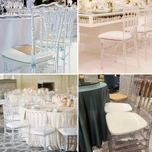 Chaise Chiavari Napoleon pour mariages et événements, chaise de banquet Tiffany en acrylique transparent, fabriquée en plastique - Product Image 6